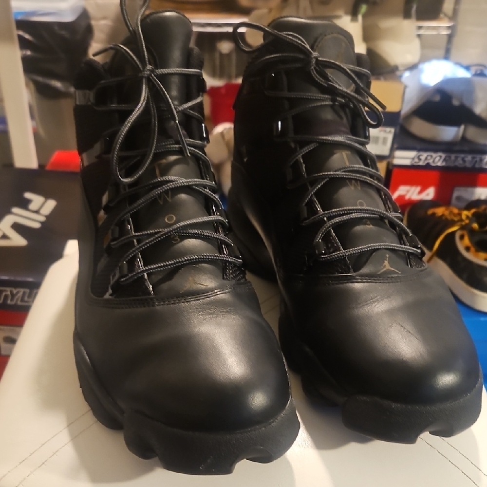 Jordan Black Athletic Shoes with Rugged Sole